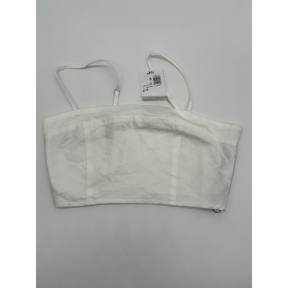 Forever 21 Tube Top Cropped Cami Spaghetti Strap‎ White Size Small